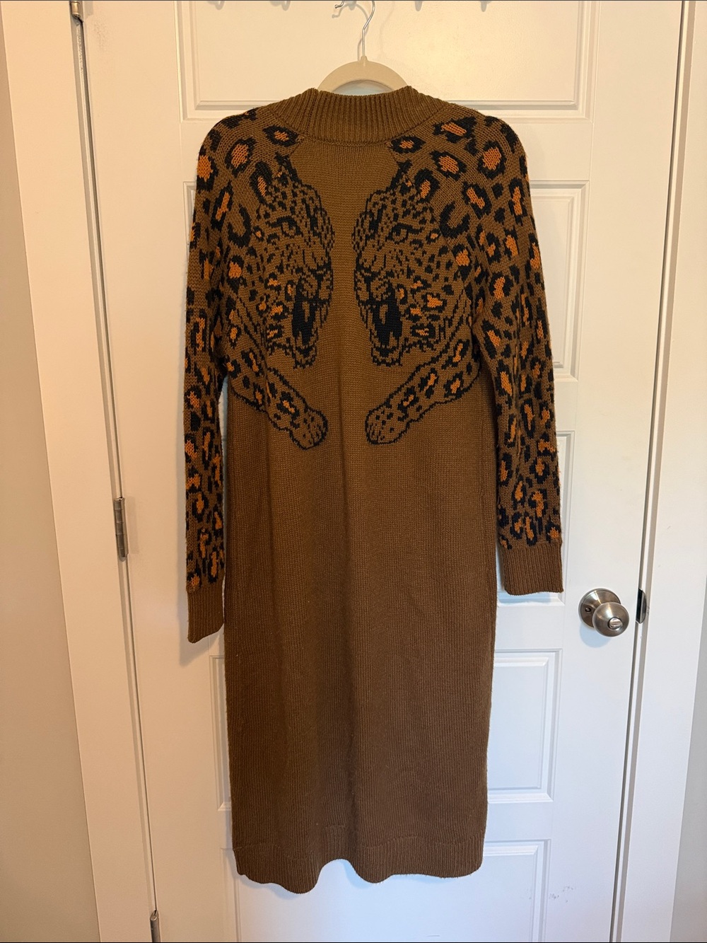 Show Me Your MuMu Leopard Long Knit sweater